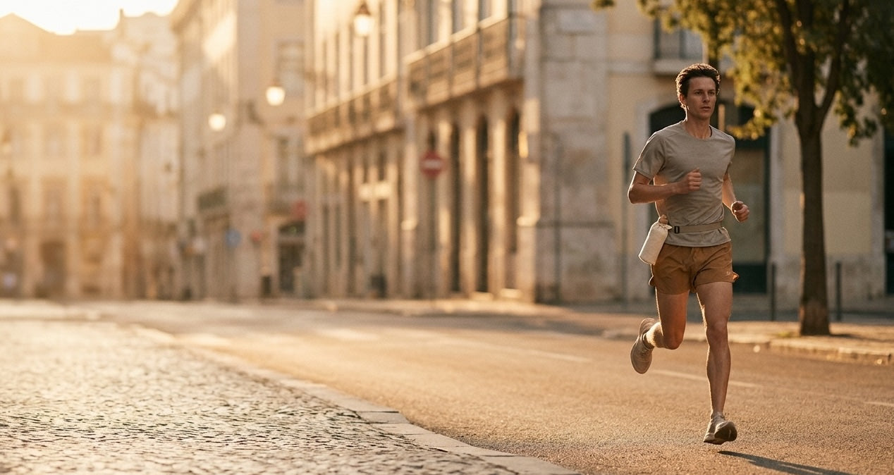 DEportista profesional entrenando tras tomar suplementos naturales para corredores